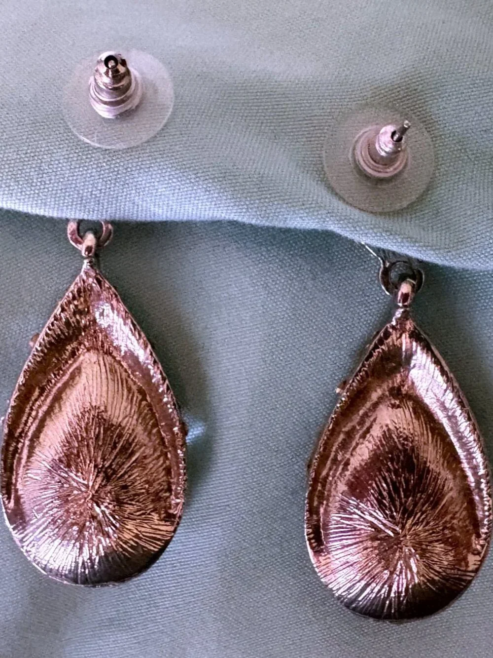 Iridescent Sundrop Rhinestone Earrings EUC